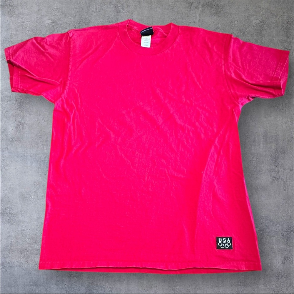 Vintage USA Olympics JCPenney Red T-Shirt Large Made in USA 100% Cotton